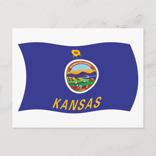 Kansas Flagga vykort (Framsida)
