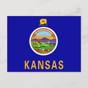 Kansas Flagga Vykort