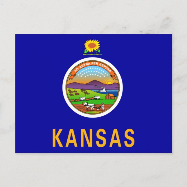 Kansas Flagga Vykort (Framsida)