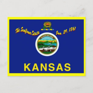 Kansas Flagga vykort