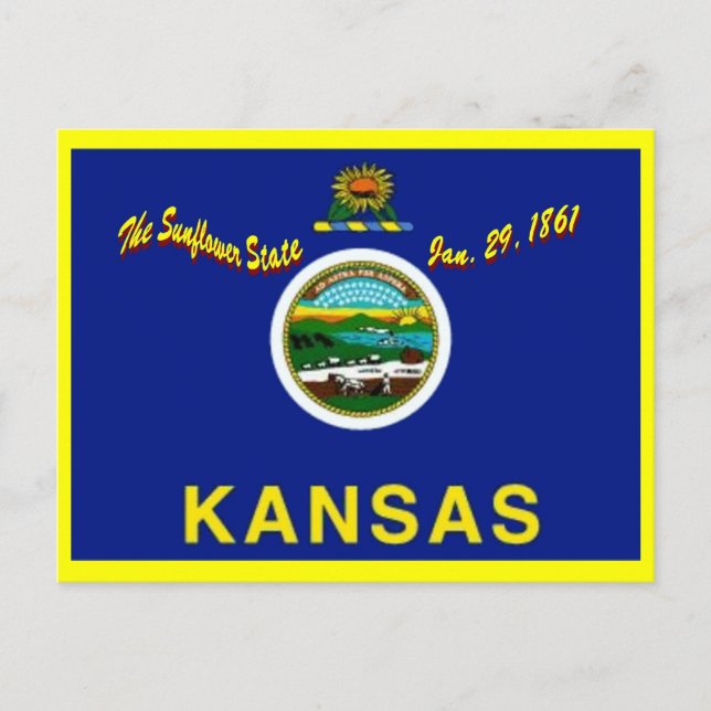 Kansas Flagga vykort (Framsida)