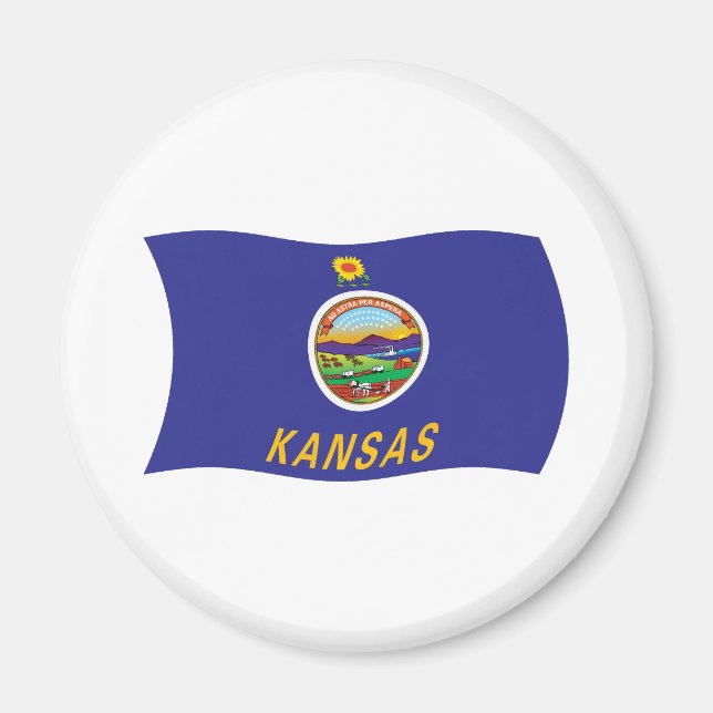 Kansas Flaggmagnet Magnet (Framsidan)