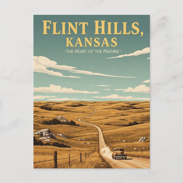 Kansas Flint Backe Travel Souvenir Vykort (Framsida)