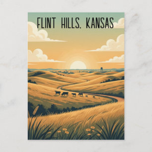 Kansas Flint Backe Travel Souvenir Vykort