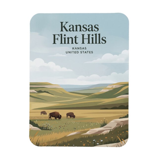 Kansas Flint Hills Magnet (Vertikal)