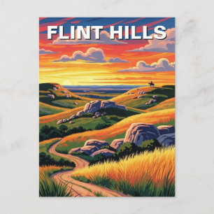 Kansas Flint Hills-resa souvenir Vykort