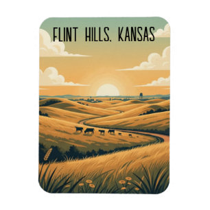 Kansas Flint Hills Resminnen Magnet