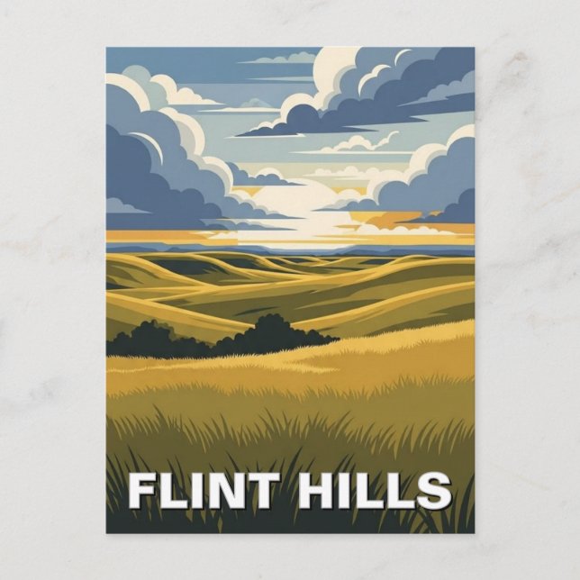 Kansas Flint Hills Resor Vykort (Framsida)