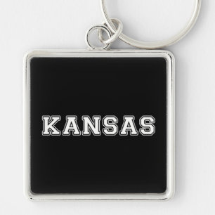 Kansas Fyrkantig Silverfärgad Nyckelring