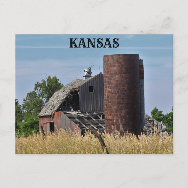 Kansas gamla Land Barn-postkort Vykort (Framsida)