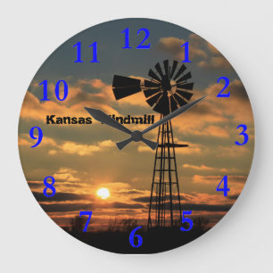 Kansas Golden Sunset CLOCK Stor Klocka
