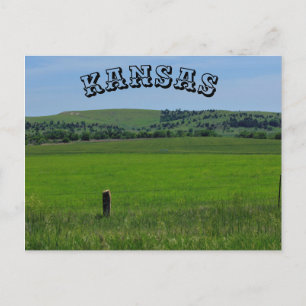 Kansas Grönt Meadow POST-kort Vykort