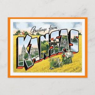 Kansas Hälsning från Stater Vykort