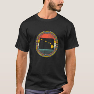 Kansas Hawaii Roots Origine State Karta Retro T Shirt