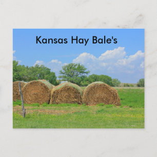 Kansas Hay Bale's Post Card Vykort