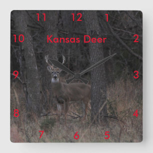 Kansas Hjort CLOCK Fyrkantig Klocka