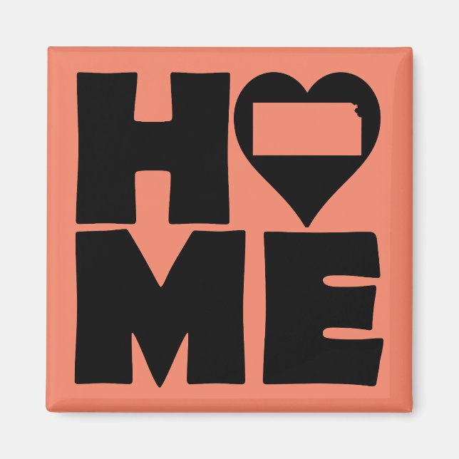 Kansas Home Heart State Fridge Magnet (Framsidan)