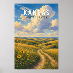 Kansas Illustration Resa Konst Vintage Poster