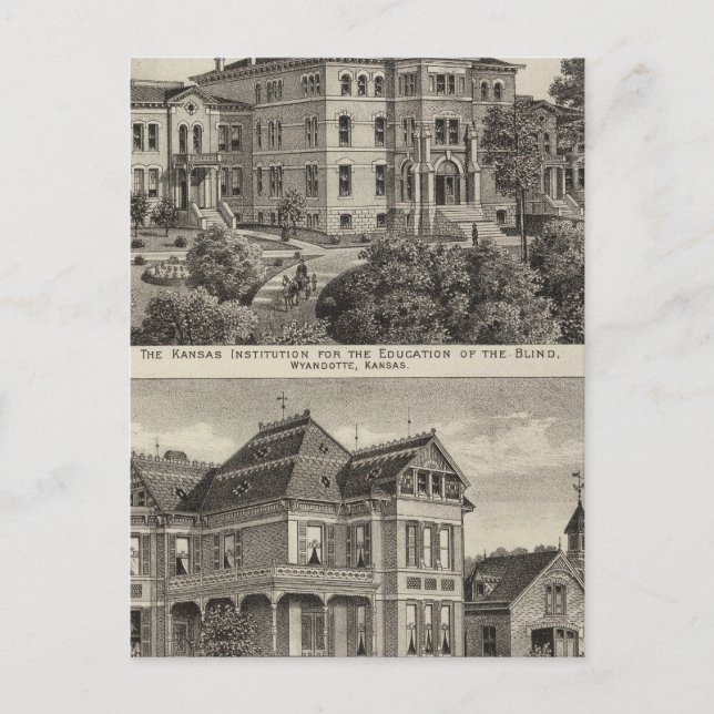 Kansas Institute for Education of the Blind Vykort (Framsida)