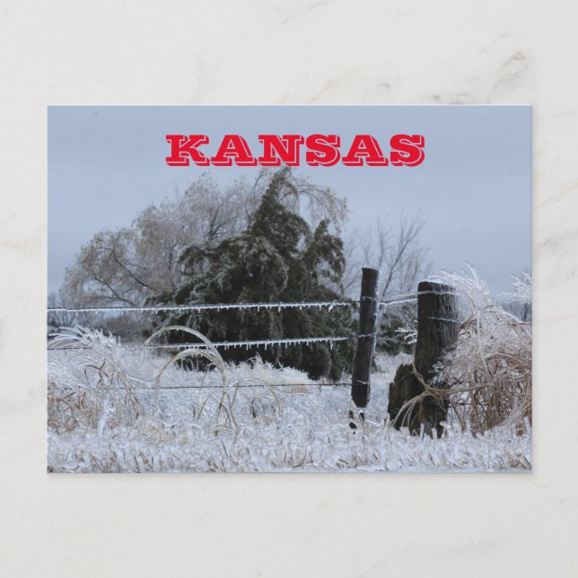 Kansas-Isigens stängsel, vykort (Framsida)