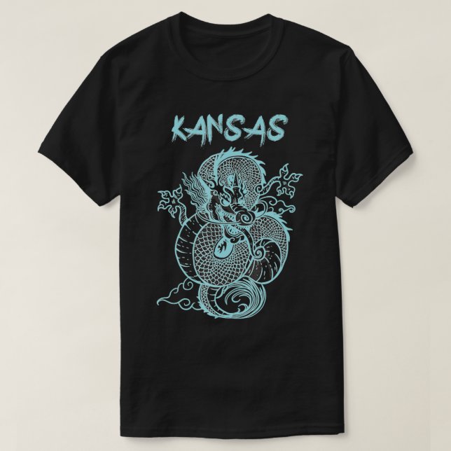 Kansas Japanska Dragon T Shirt (Design framsida)