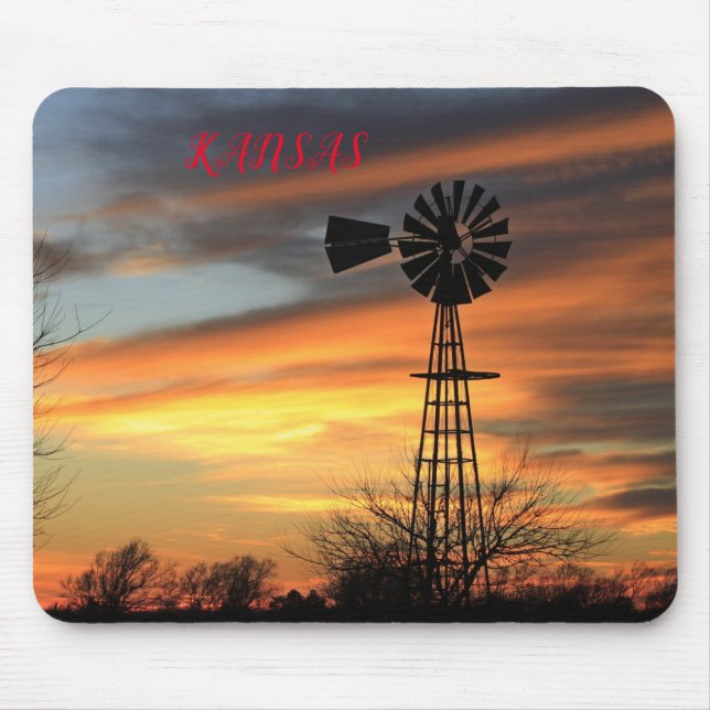 Kansas jul Kvarn Sunset Mouse Pad Musmatta (Framsidan)