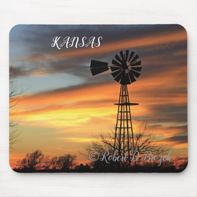 Kansas jul Kvarn Sunset Mouse Pad Musmatta (Framsidan)