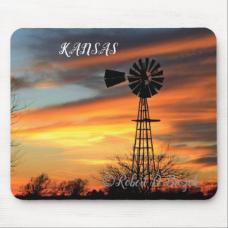 Kansas jul vindkraftverk solnedgång musmattor