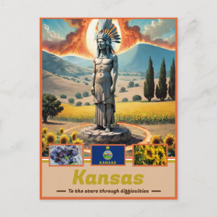 Kansas Kaleidoscope: Surreal State Delight Vykort