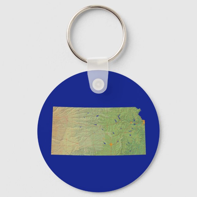 Kansas Karta Keychain Nyckelring (Framsida)