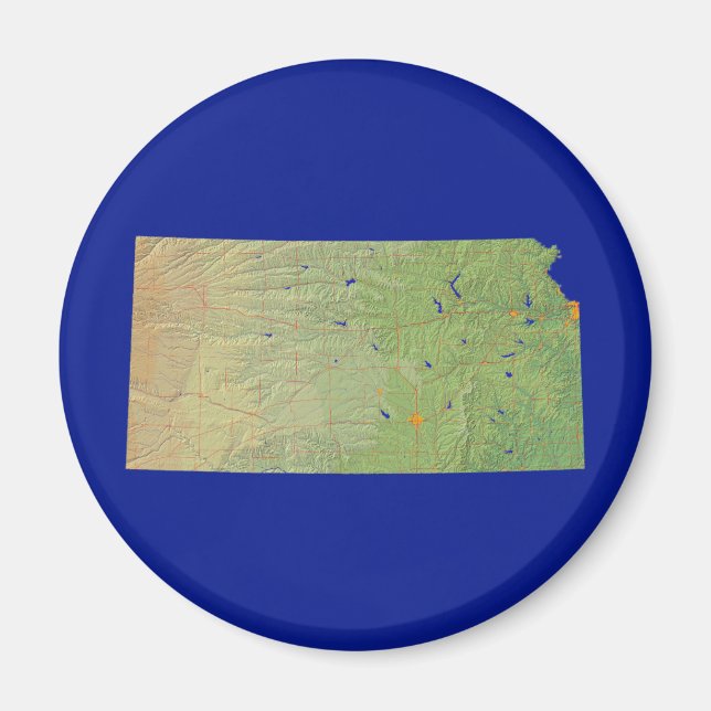 Kansas Karta Magnet (Framsidan)