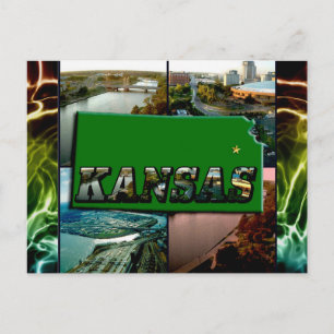 Kansas karta och foton vykort