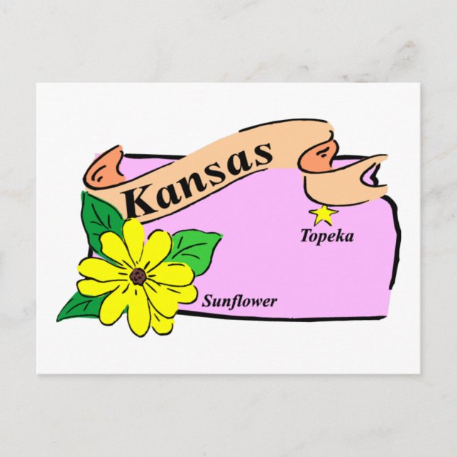 Kansas Karta Vykort (Framsida)