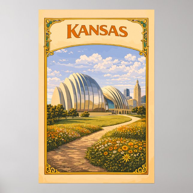 Kansas Kauffman Center Vintage Poster (Framsidan)