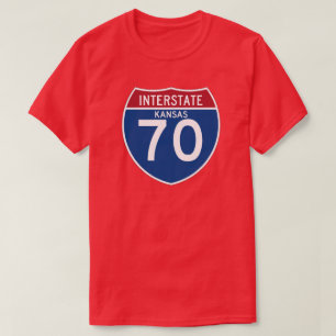 Kansas KS I-70 skyddar den Interstate huvudvägen - T Shirt