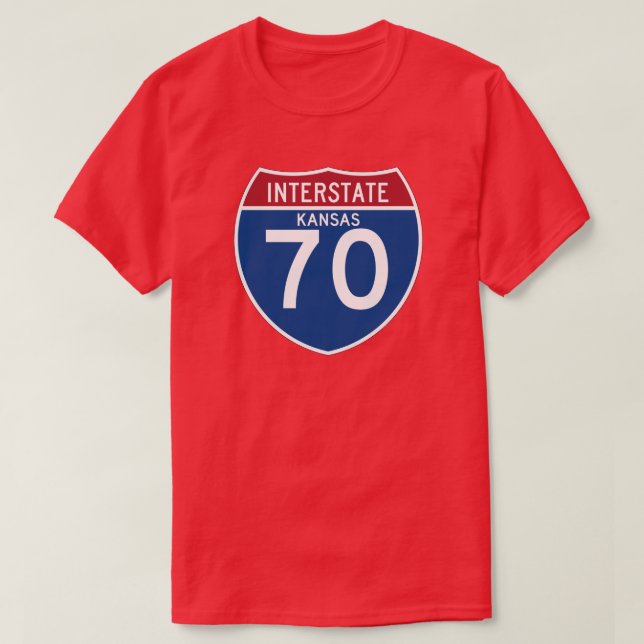 Kansas KS I-70 skyddar den Interstate huvudvägen - T Shirt (Design framsida)