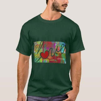 Kansas KS Kärlek En Färgrik Akvarell Statskarta Si T Shirt