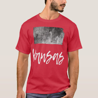 Kansas KS Karta Grunge Vintage Graphic Home State T Shirt
