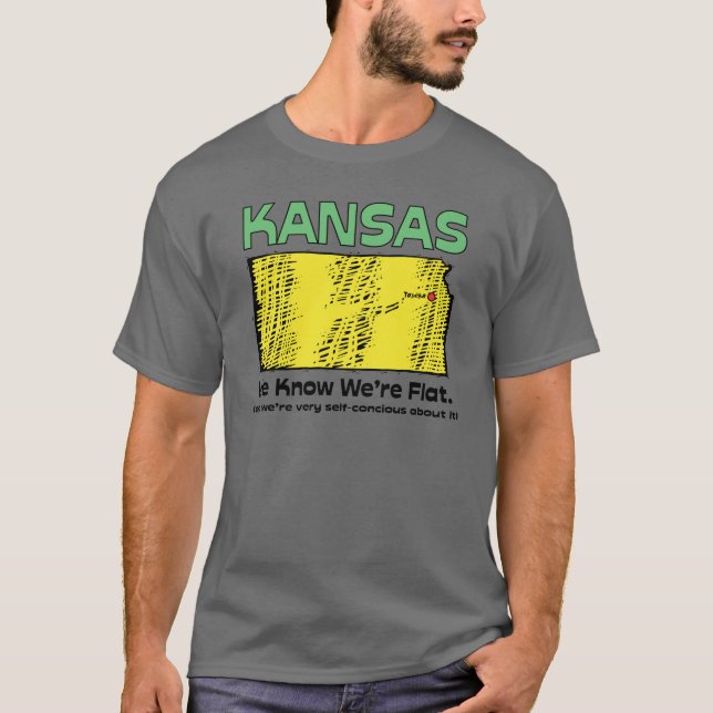 Kansas KS Motto~ vi vet att vi är lägenheten T-shirt (Framsida)
