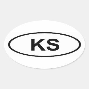 Kansas ’KS’ Ovalt Klistermärke