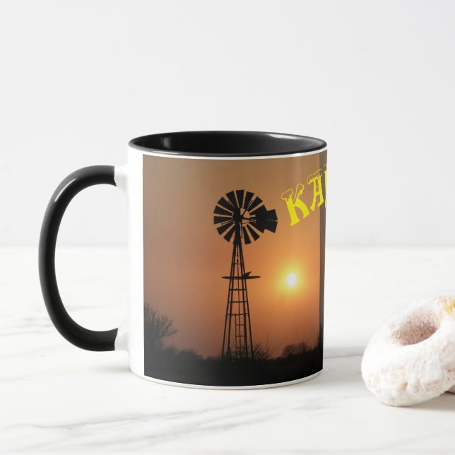 Kansas Kvarn Silhouette Smoky Himlar Coffee Mugg (Med munk)