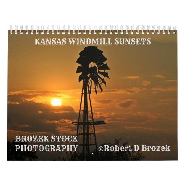 Kansas Kvarn Sunset Calendar Kalender (Omslag)