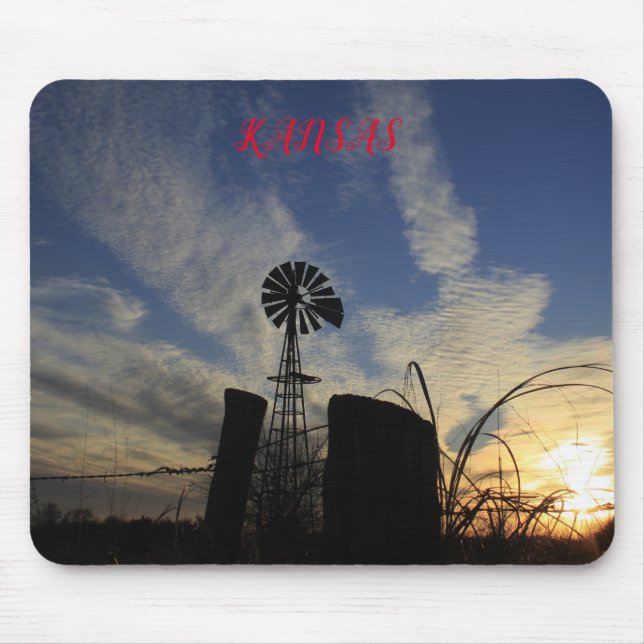 Kansas Kvarn Sunset Mouse Pad Musmatta (Framsidan)