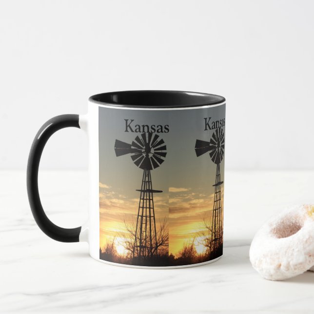 Kansas Kvarn Sunset Mugg (Med munk)