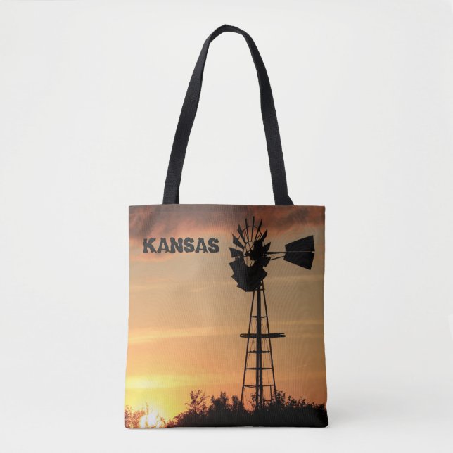 Kansas Kvarn Sunset Tote Bag Tygkasse (Framsida)