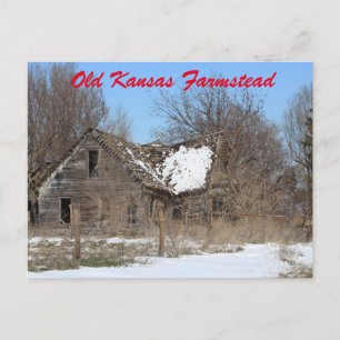 Kansas Land Farmstead-vykort Vykort