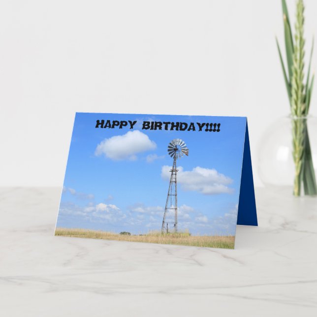 Kansas Land Kvarn Greeting Card Kort (Framsida)