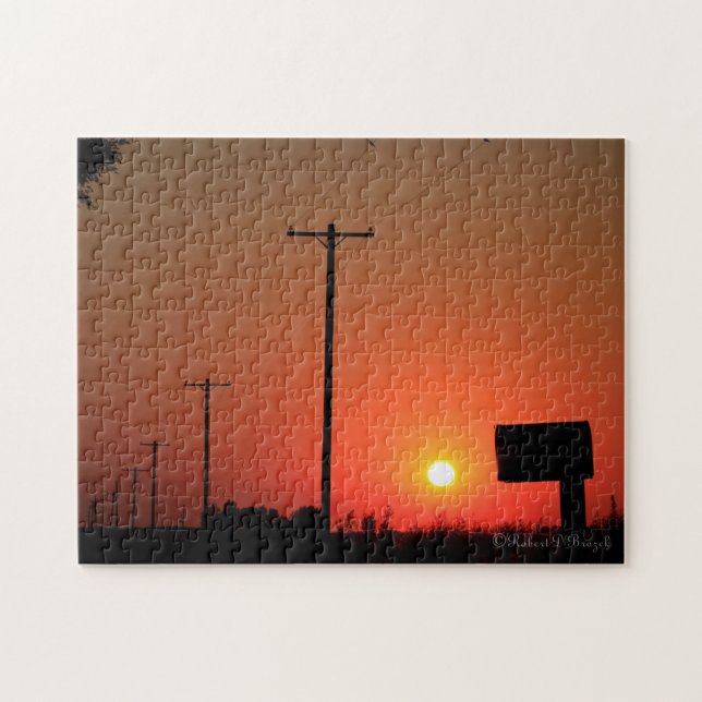 Kansas Land Side Sunset PUZZLE Pussel (Horisontell)