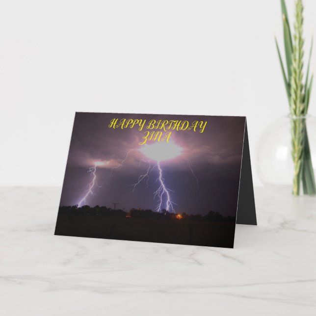 Kansas Lightning Storm Birthday Greeting Card Kort (Framsida)