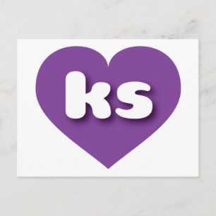 Kansas lila hjärta - I kärlek ks Vykort